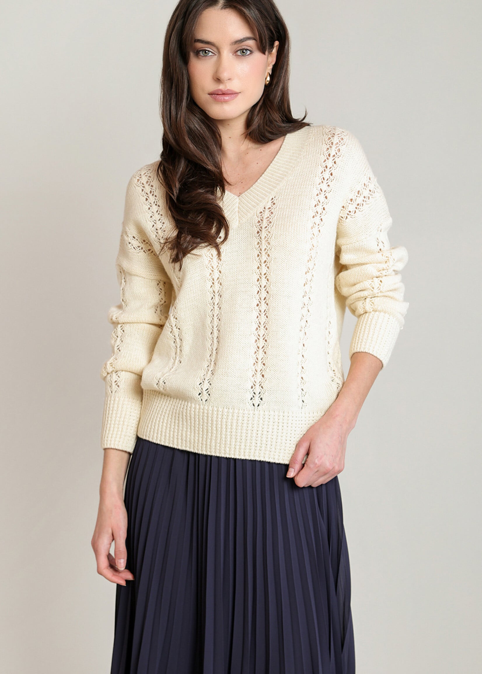 Black Tape Cross V-Neck Sweater
