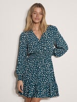 Apricot Teal Spotlights Smocked Mini Dress