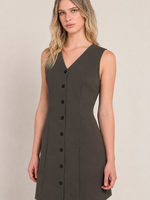 Dex Button-Up Pleated Dress