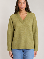 Dex Olive Autumn Days V-Neck Sweater