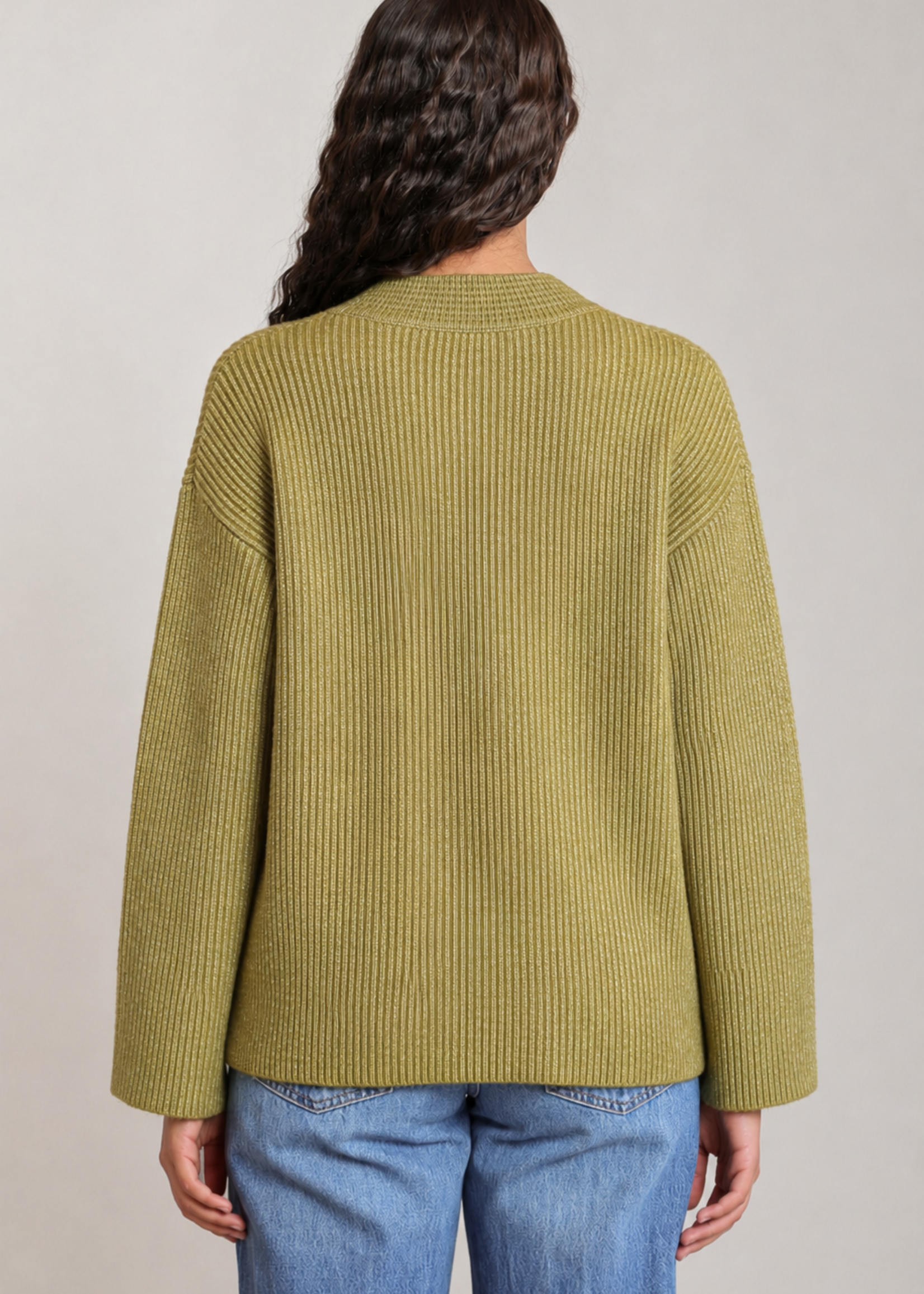 Dex Olive Autumn Days V-Neck Sweater