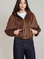 Dex Espresso Suede Luxe Zip Hoodie