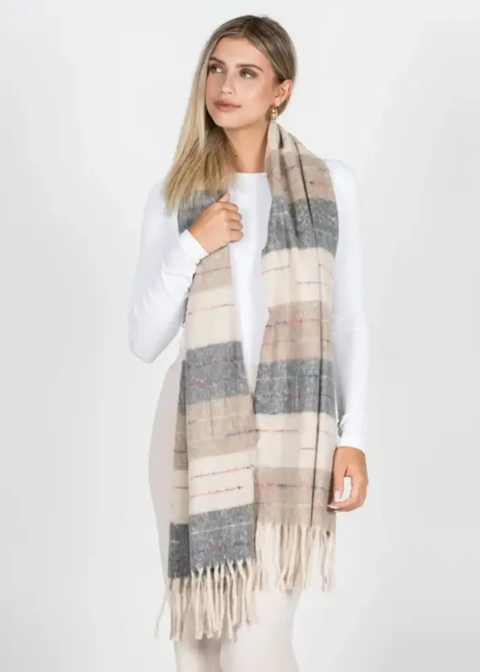 C'est Moi Stripe Pattern Blanket Scarf