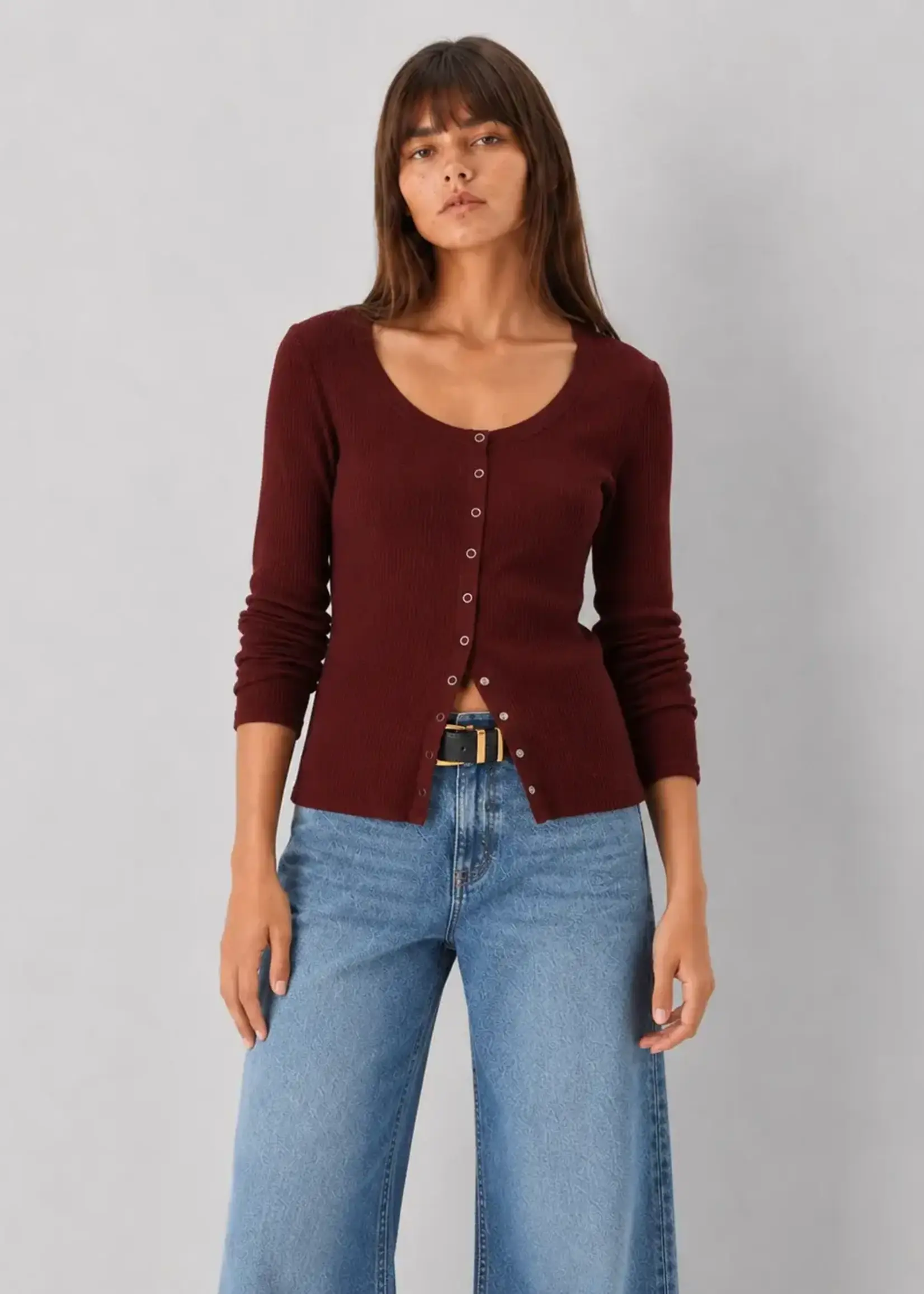 ZSupply Albany Waffle Button Up Top