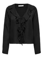 Only Black Front Tie Frill