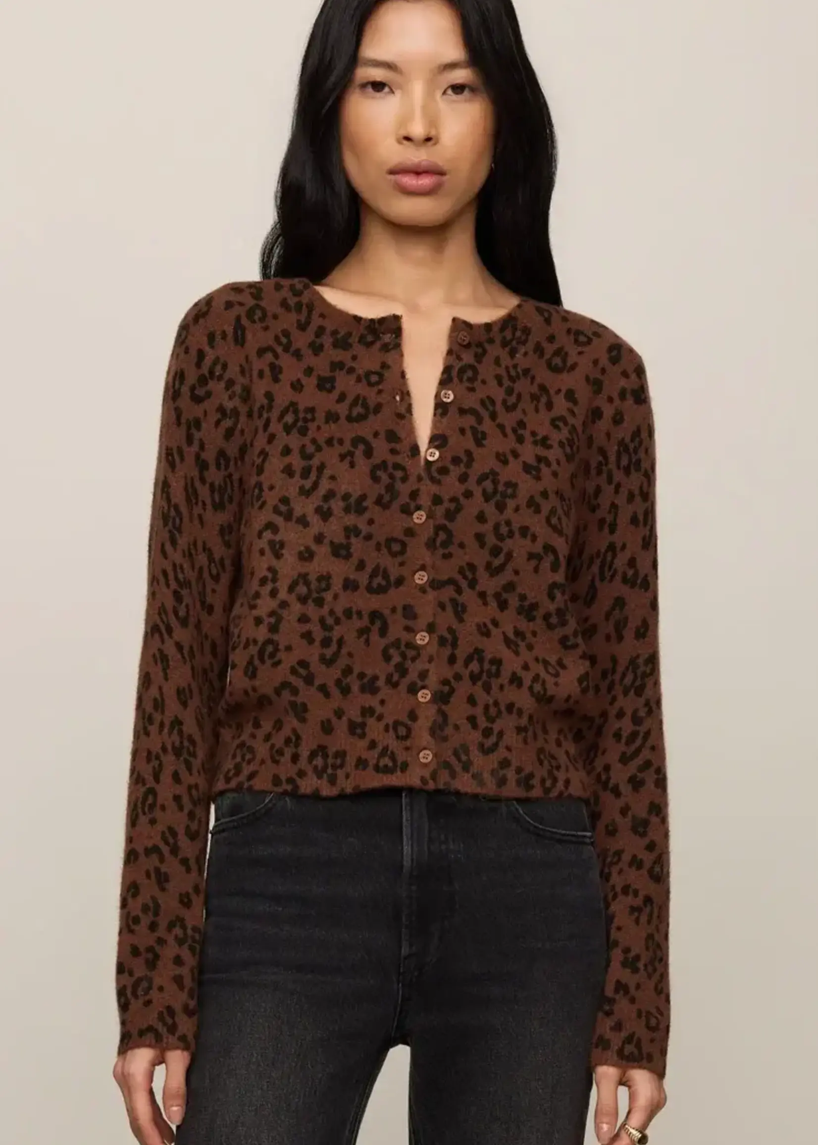ZSupply Burnt Umber Leopard Print Button Cardigan