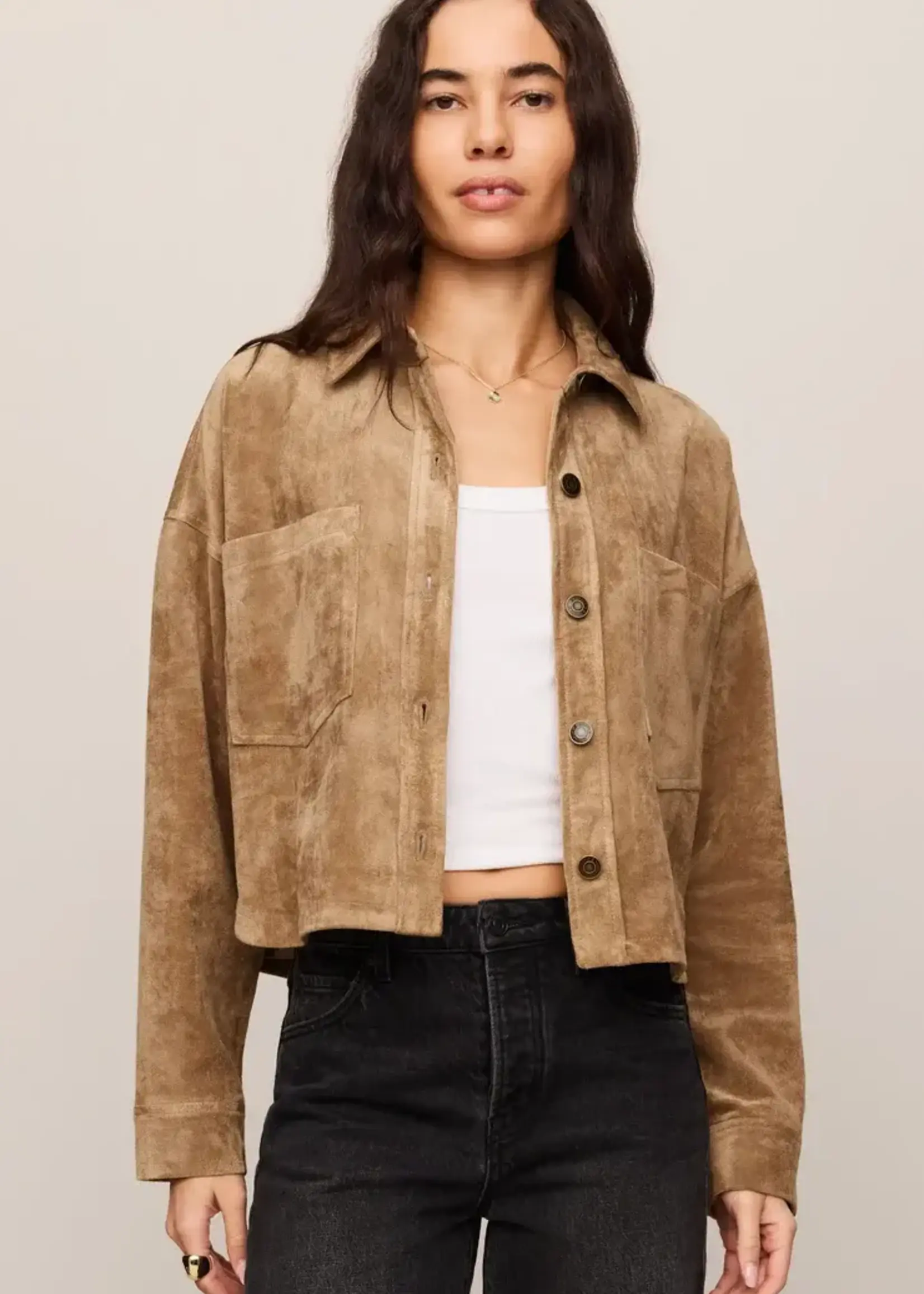ZSupply All Day Cropped Suede Jacket