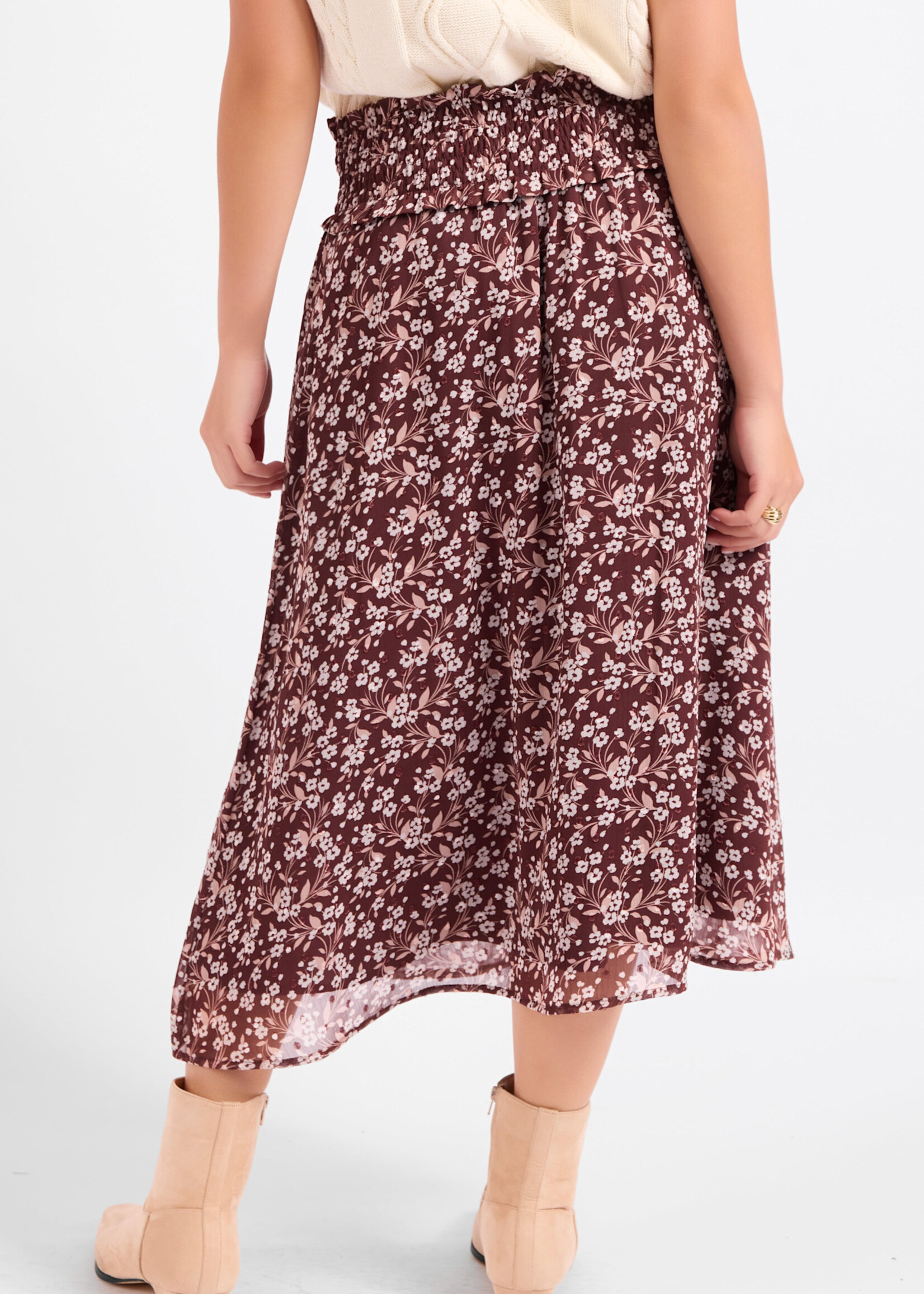 Sadie & Sage Oak Lane Shirred Midi Skirt