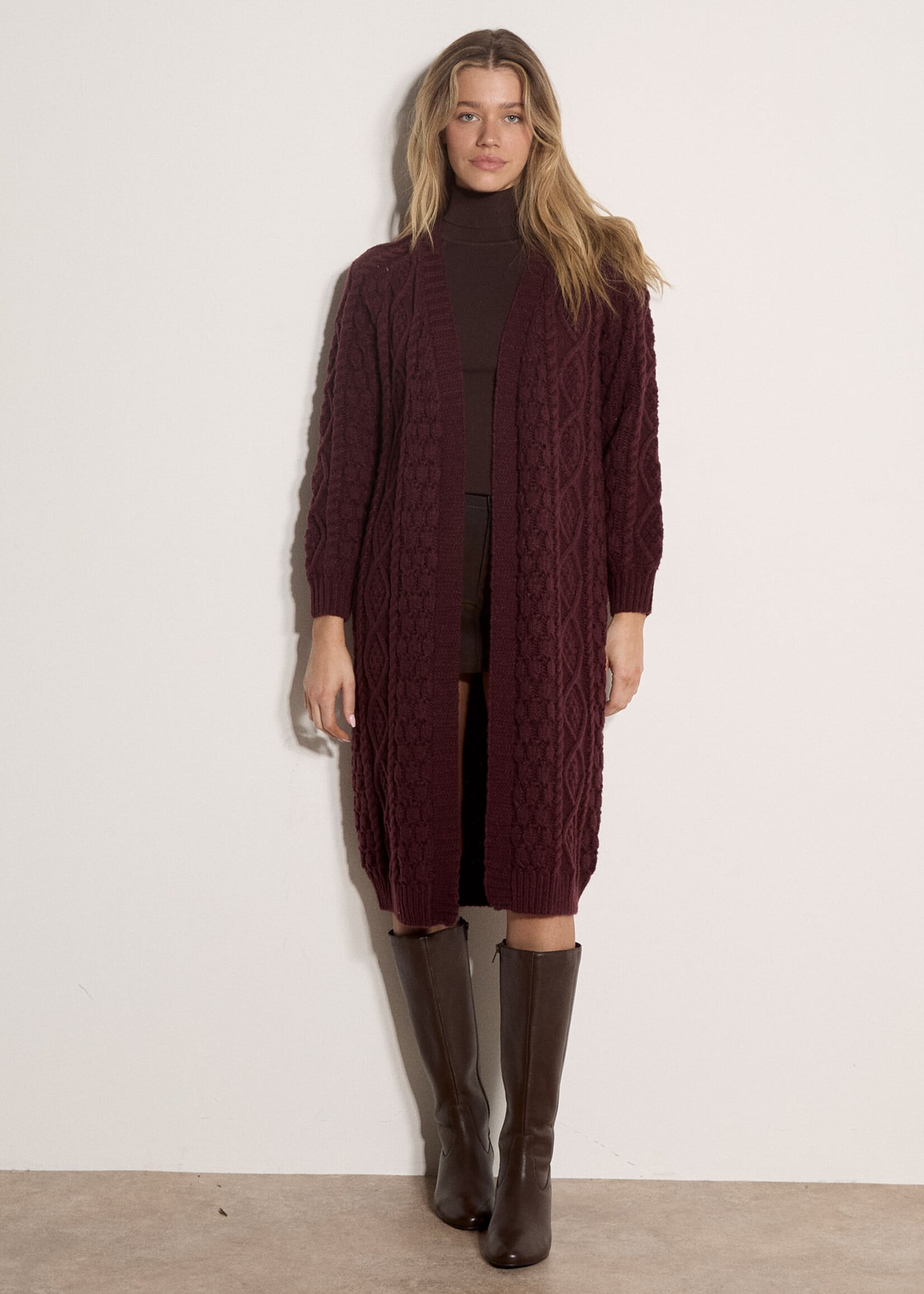 Apricot Open Knit Cardigan