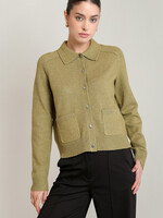 Black Tape Olive Collared Pocket Cardigan
