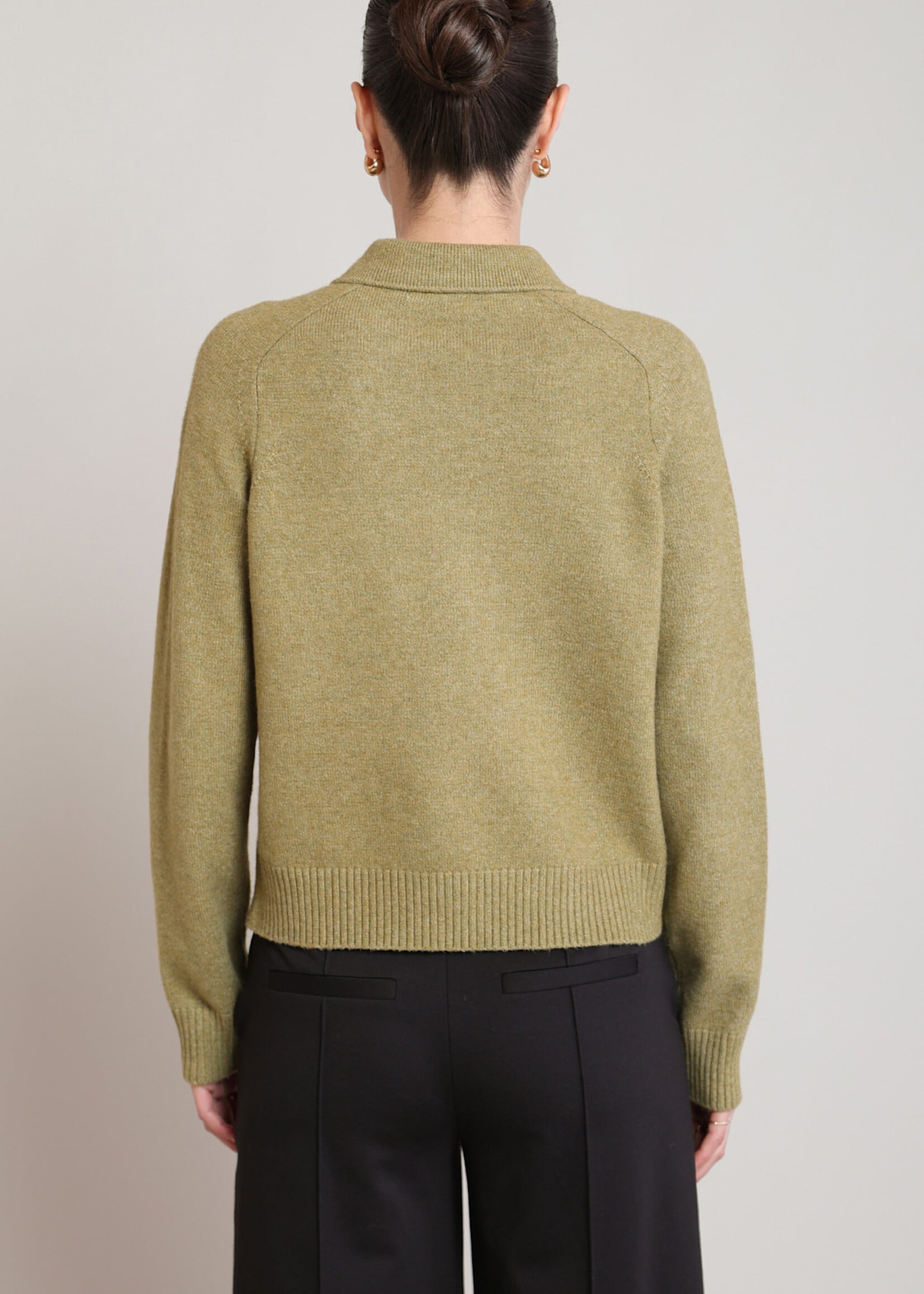 Black Tape Olive Collared Pocket Cardigan