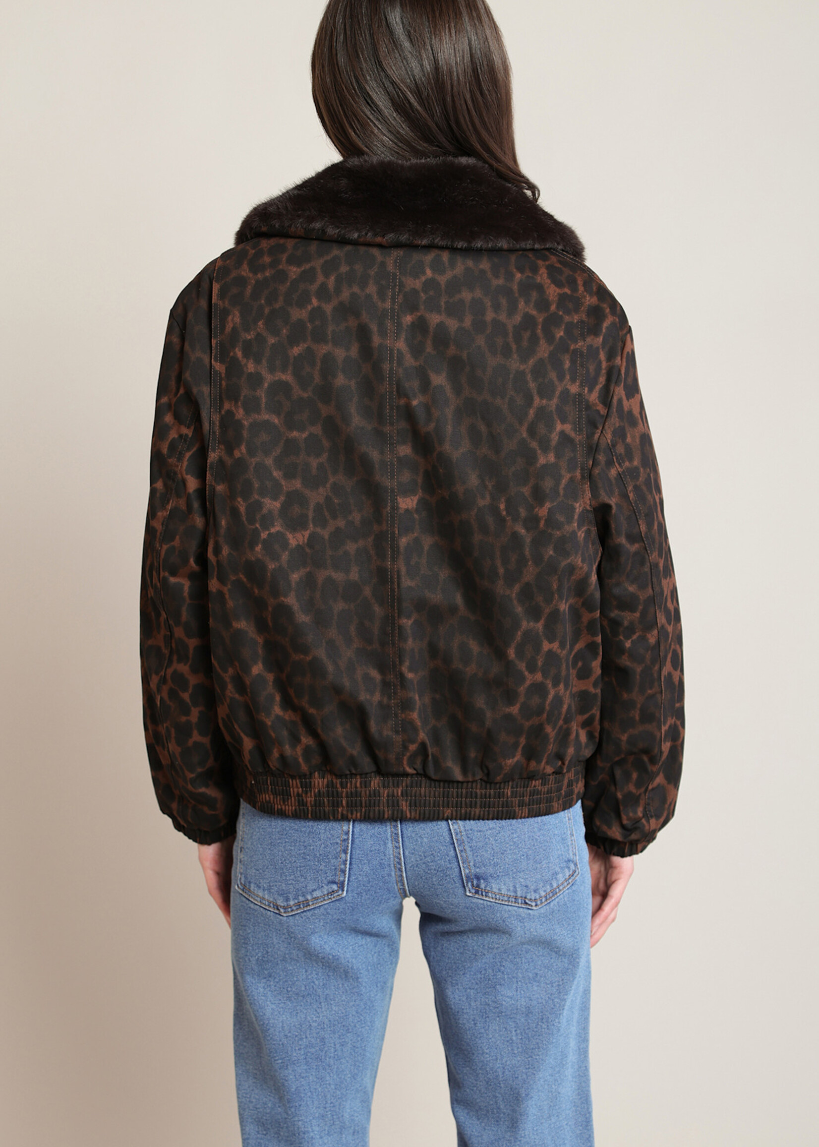 Black Tape Roxy Leopard Bomber