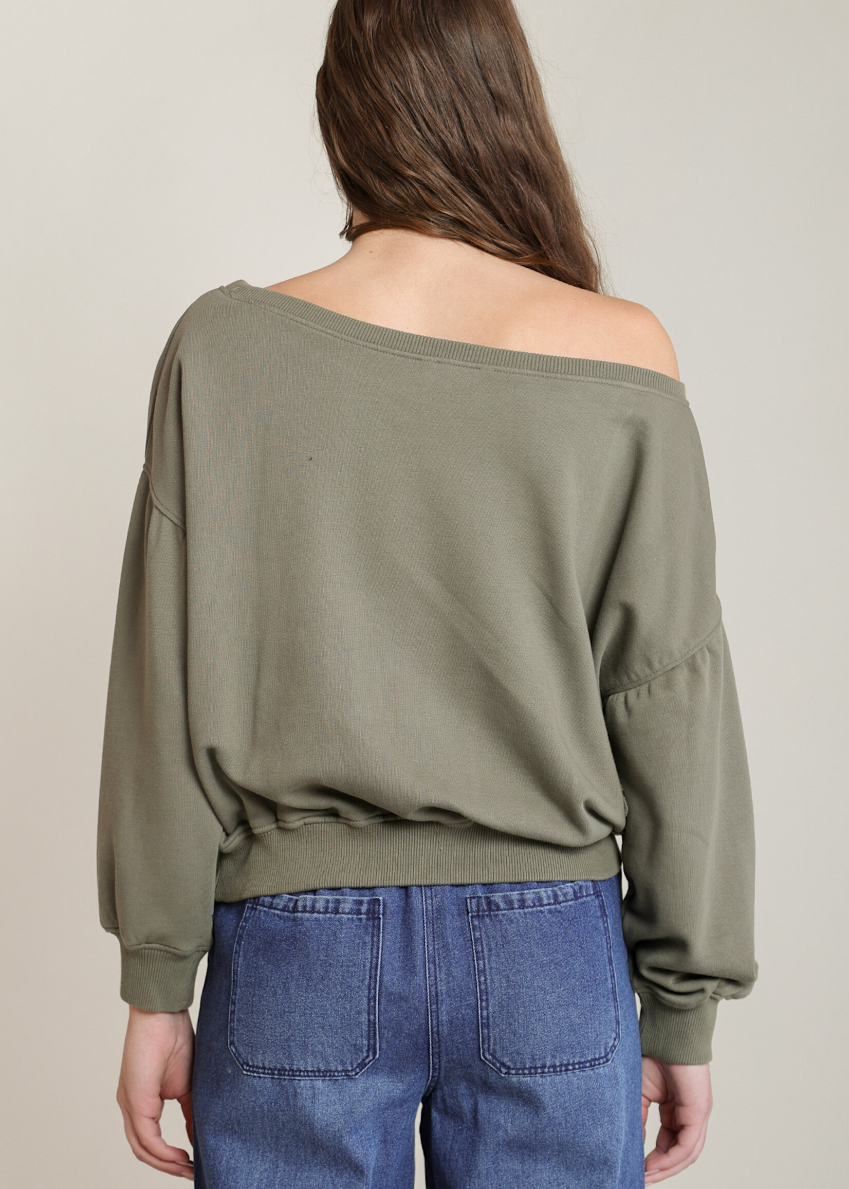 Dex Daisy Off-Shoulder Sweatshirt