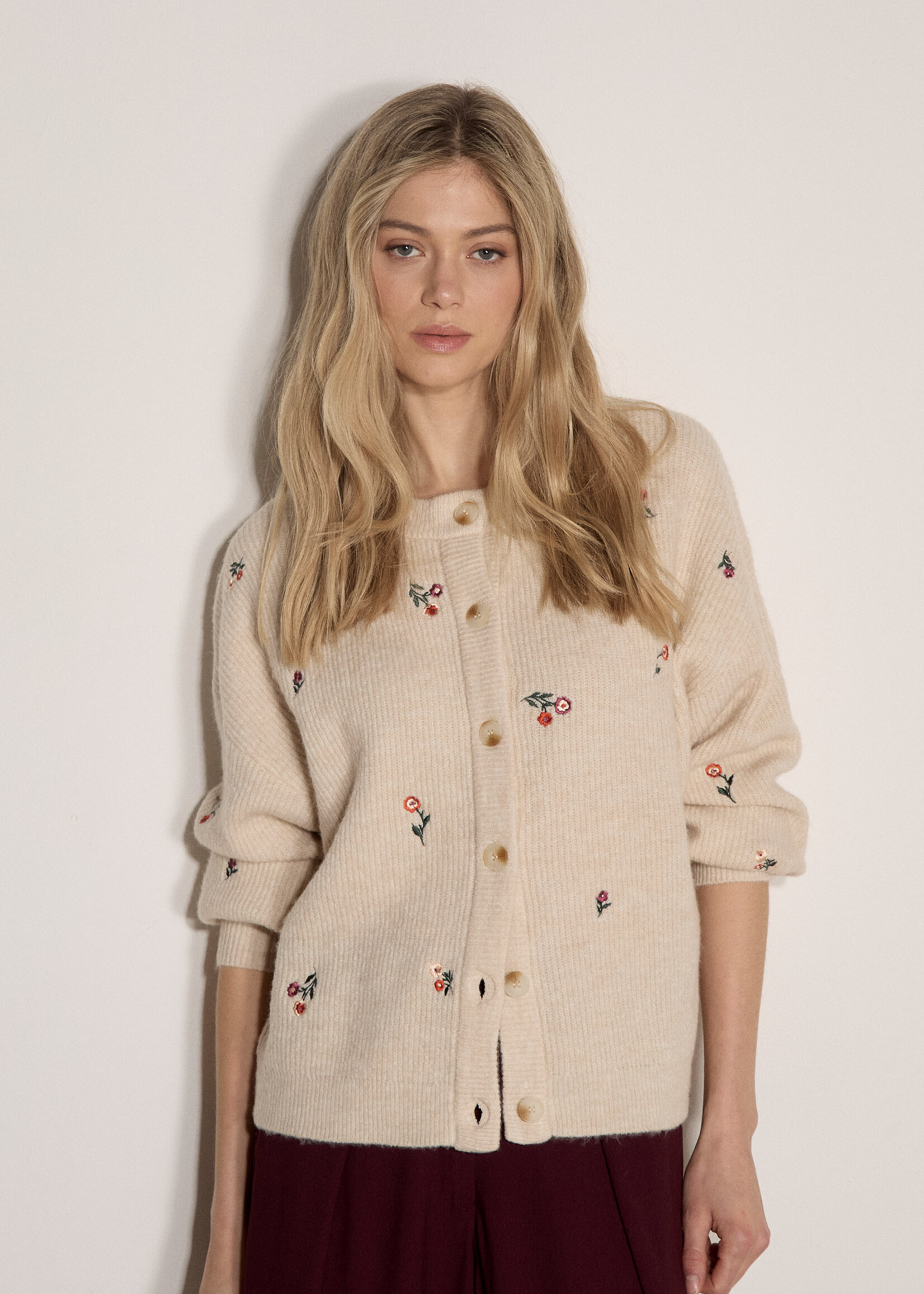 Apricot Cozy Floral Cardi
