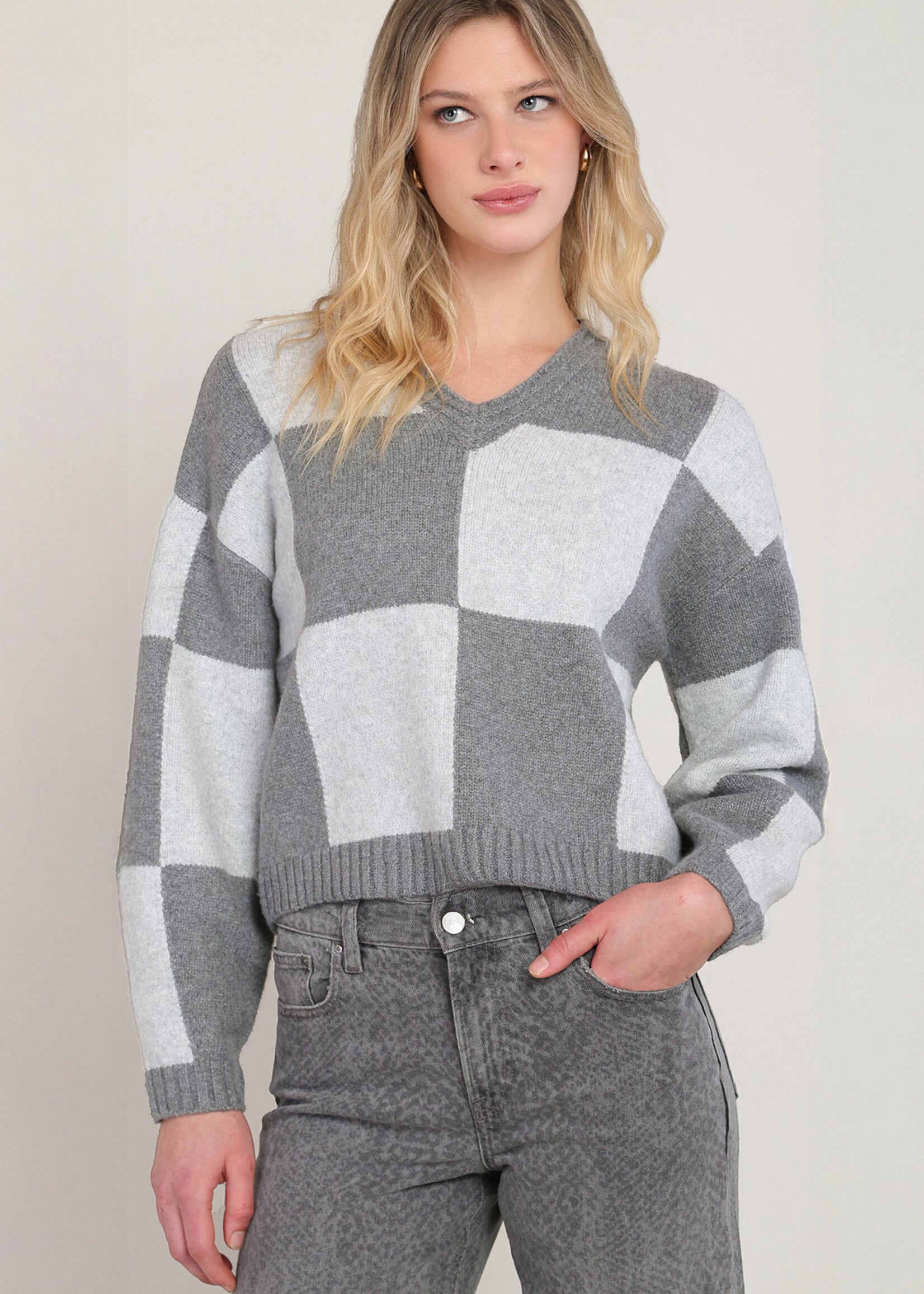 Dex Check V-Neck Sweater