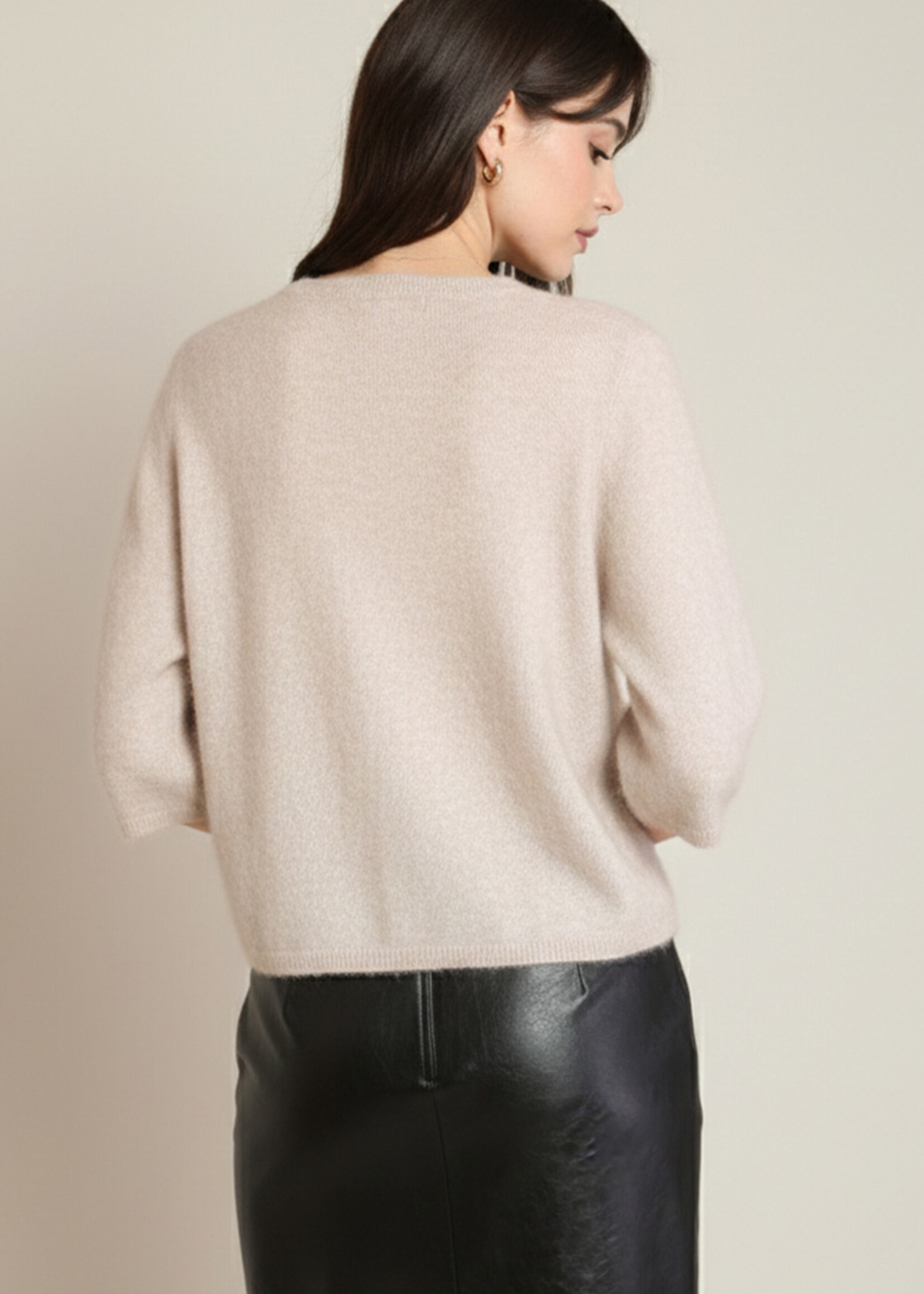 Black Tape Petal Crewneck Cardigan