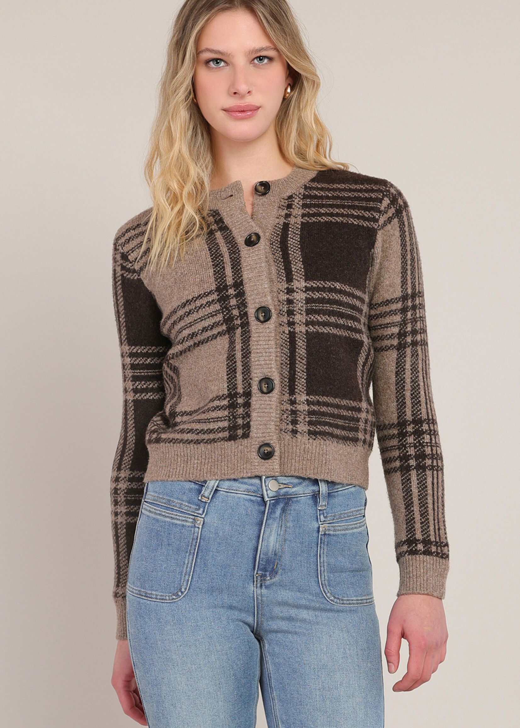 Room 34 Mismatched Plaid Knit