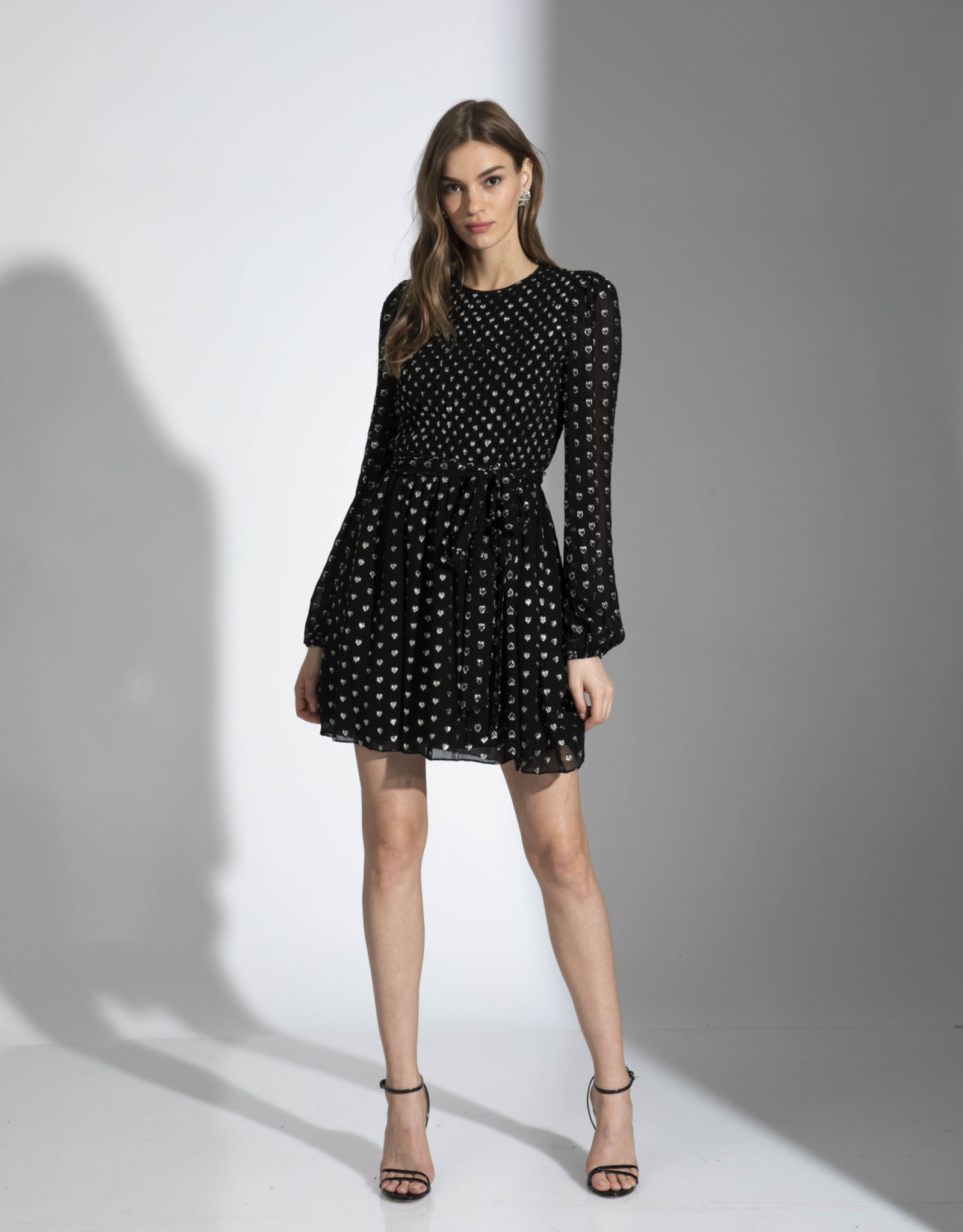 betsy and adam high low satin dress