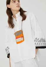 Beatrice White Blouse w Black Embroidery 4873