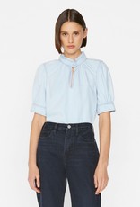 FRAME Vneck Ruffle Collar Top