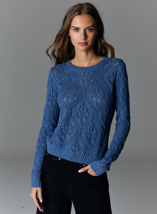 Autumn Cashmere Diamond Stitch Open Pointelle N13395