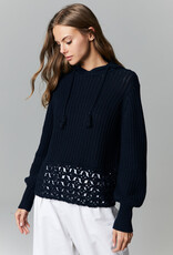 Autumn Cashmere Hoodie w Hand Crochet Trim N13379