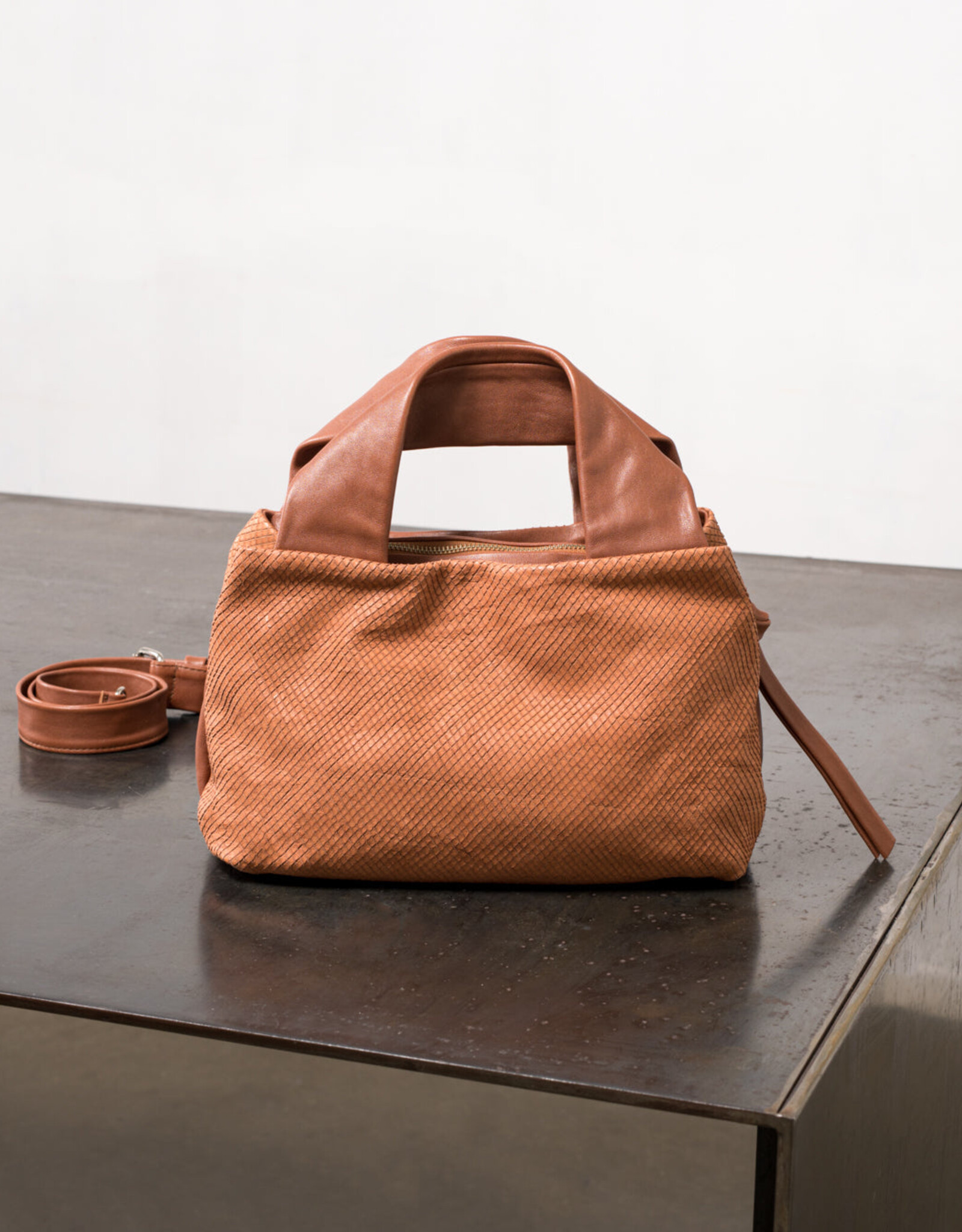 Suede Tote Bag - Brown - ARKET