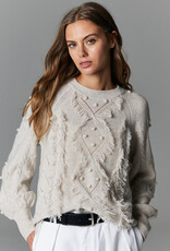 Autumn Cashmere Fringed Cable Crew R13358