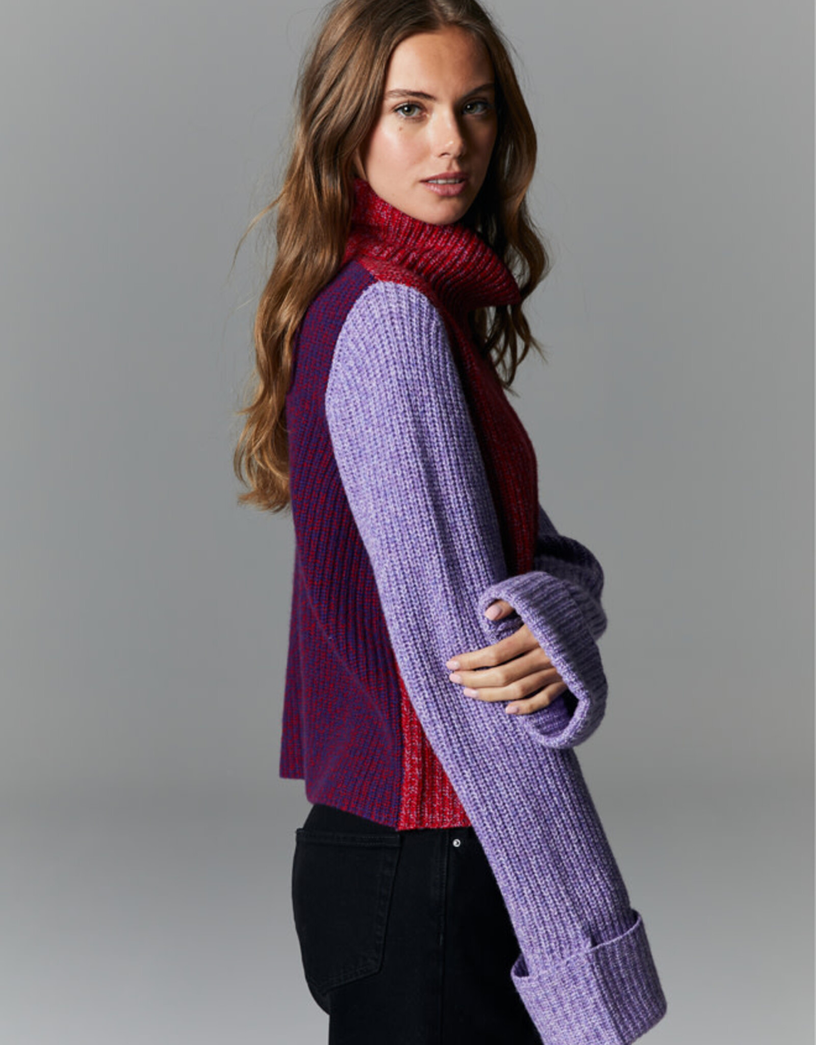 Autumn Cashmere Tweed Color Block Turtle R13455