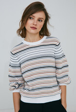 Autumn Cashmere 3/4 Slve Striped N13555