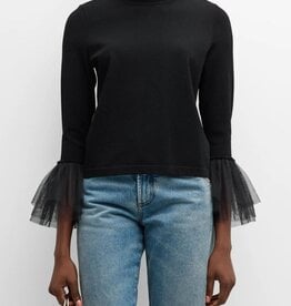 Autumn Cashmere Flaired Tulle Cuff Mock