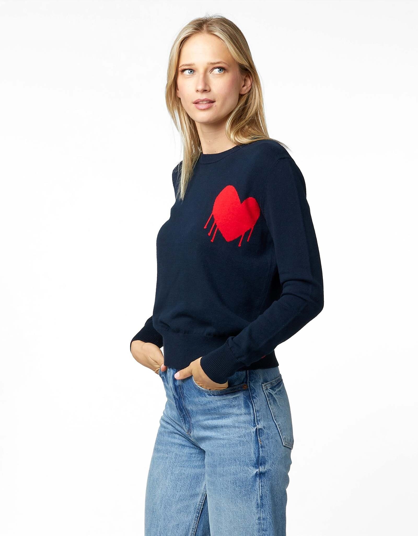 Kerri Rosenthal Charli Drippy Heart Sweater