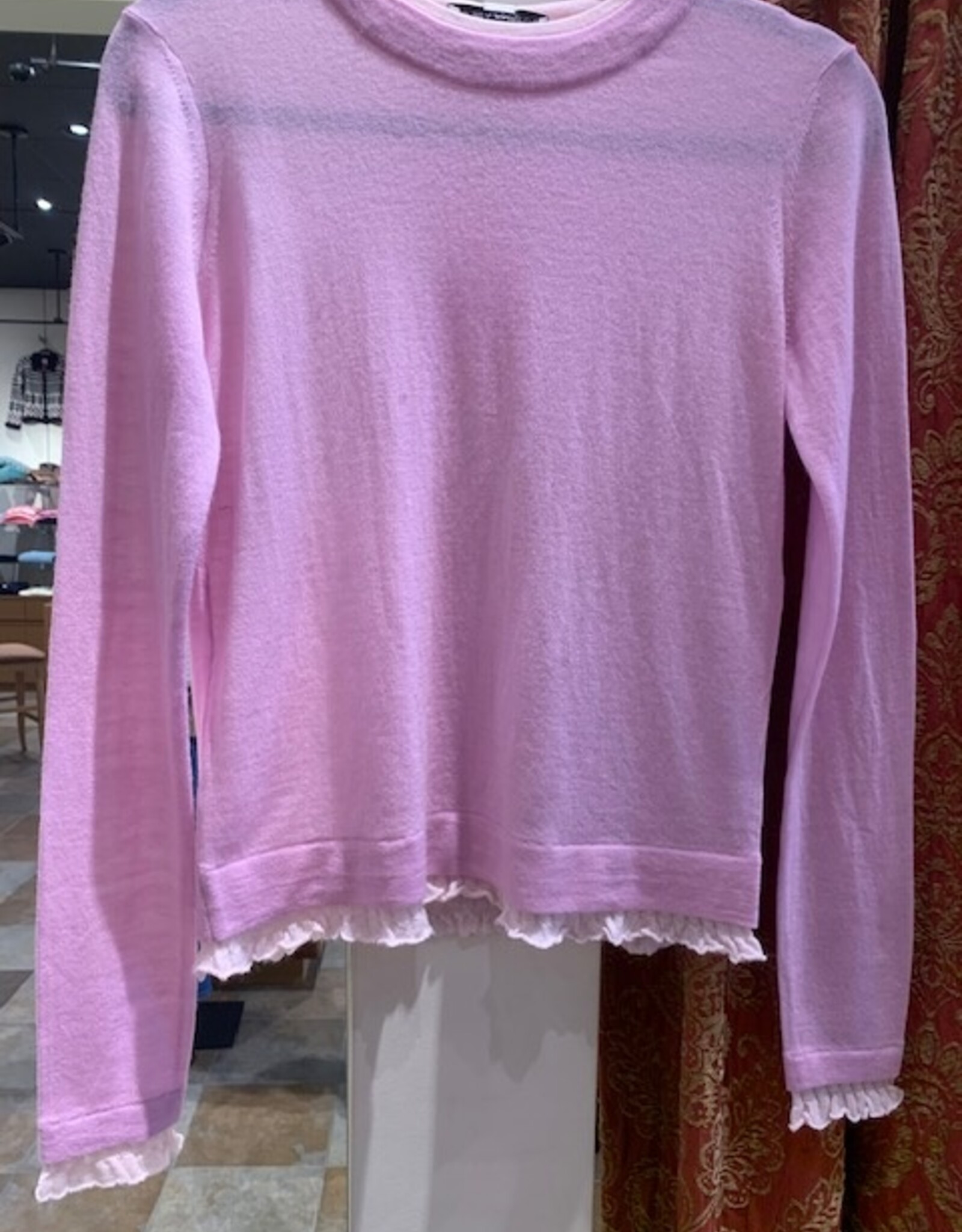 Autumn Cashmere L/S Crew w/ Frill Trims