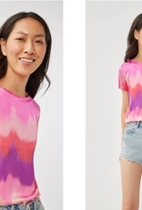 Leo & Ugo S/S TieDye Stretch Satin Top TEE996