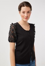 Leo & Ugo Leona Button Front Puff Sleeve Top TEV444