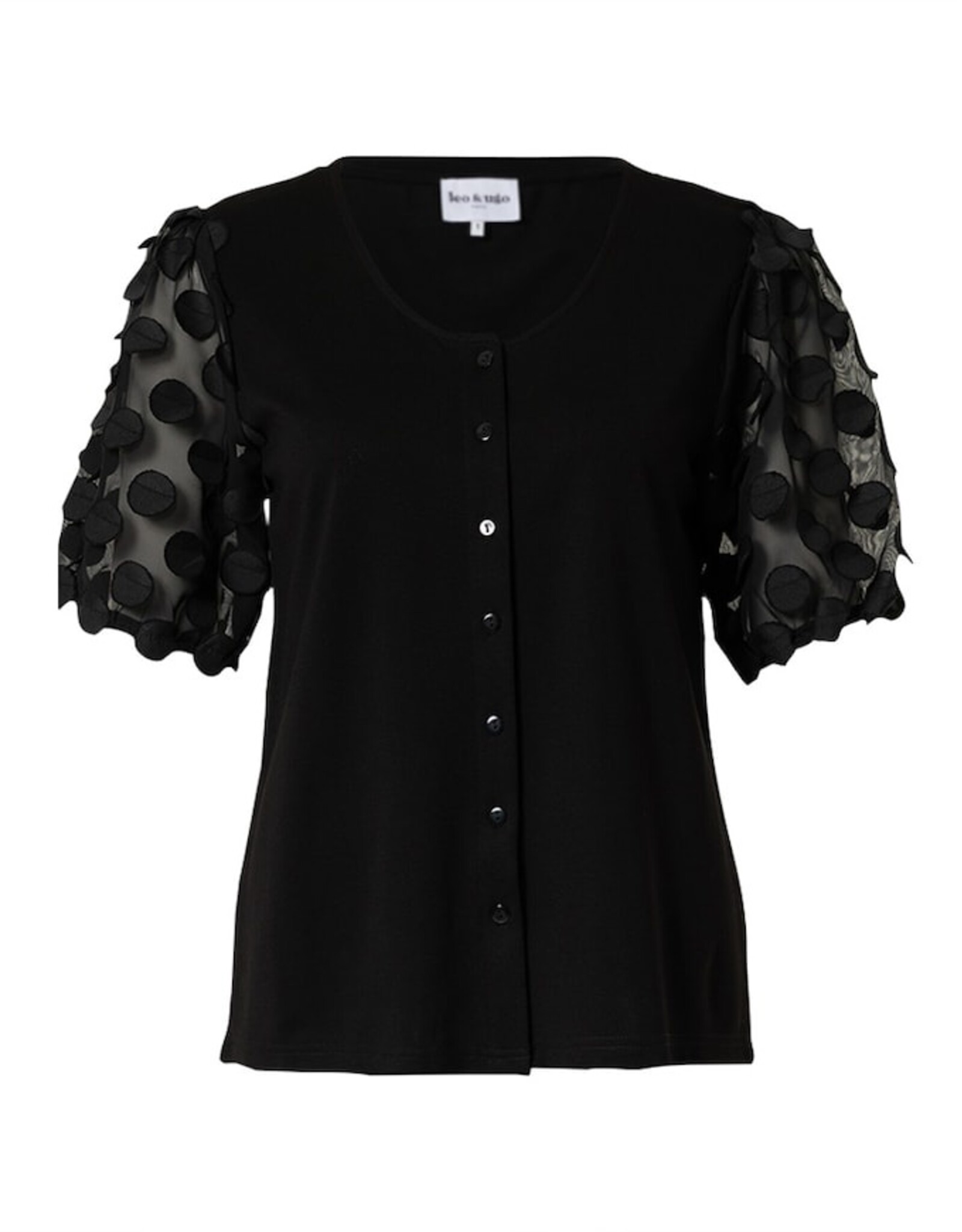 Leo & Ugo Leona Button Front Puff Sleeve Top TEV444