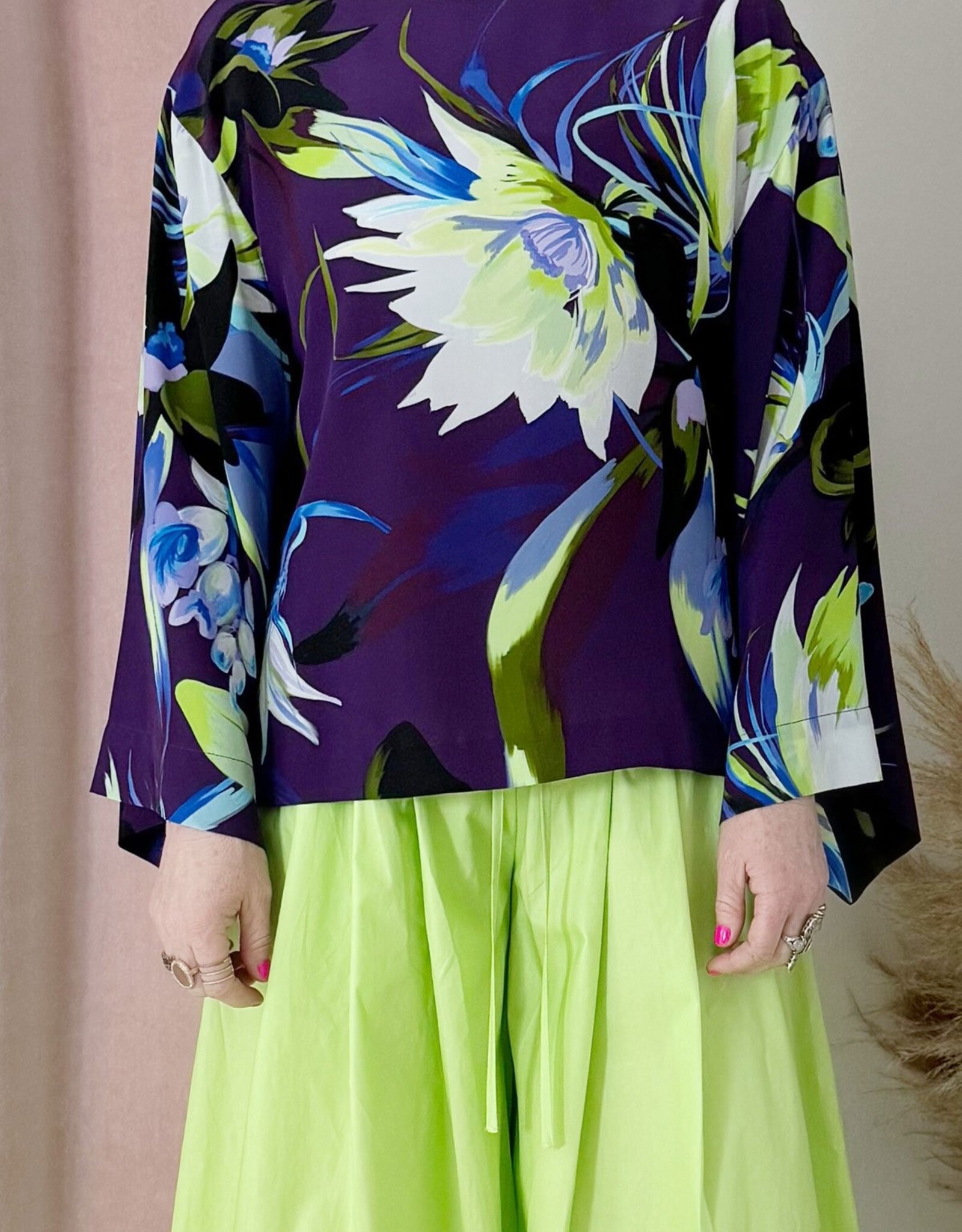 PSOPHIA Silk Blouse with Flower Print