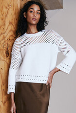 Autumn Cashmere Crew w/Mesh Yoke