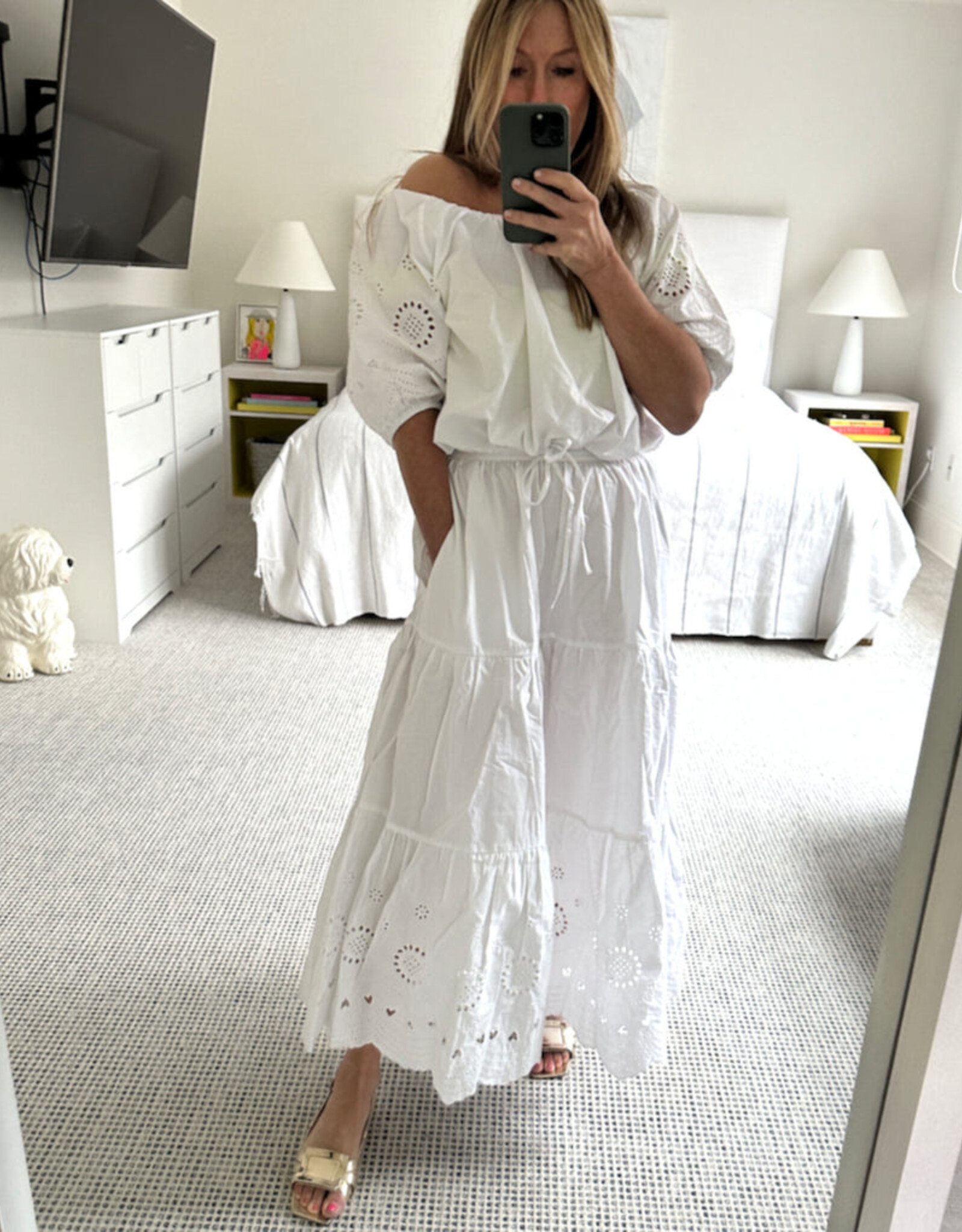 Kerri Rosenthal Gabrielle Eyelet Maxi Skirt