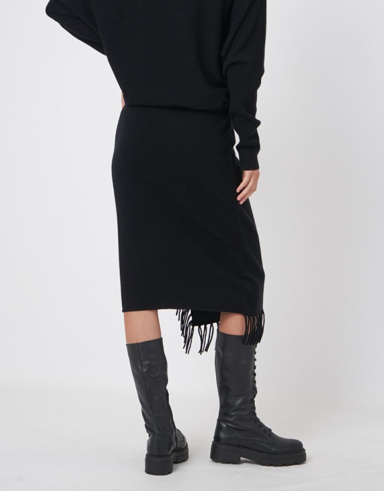 REPEAT CASHMERE Knit  Fringe Skirt 201630