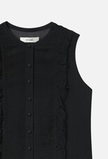 FRAME Sleeveless Ruffle Front Blouse