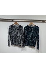 Autumn Cashmere Floral Distressed Crew