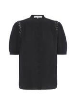 FRAME Lace Shoulder Inset Blouse