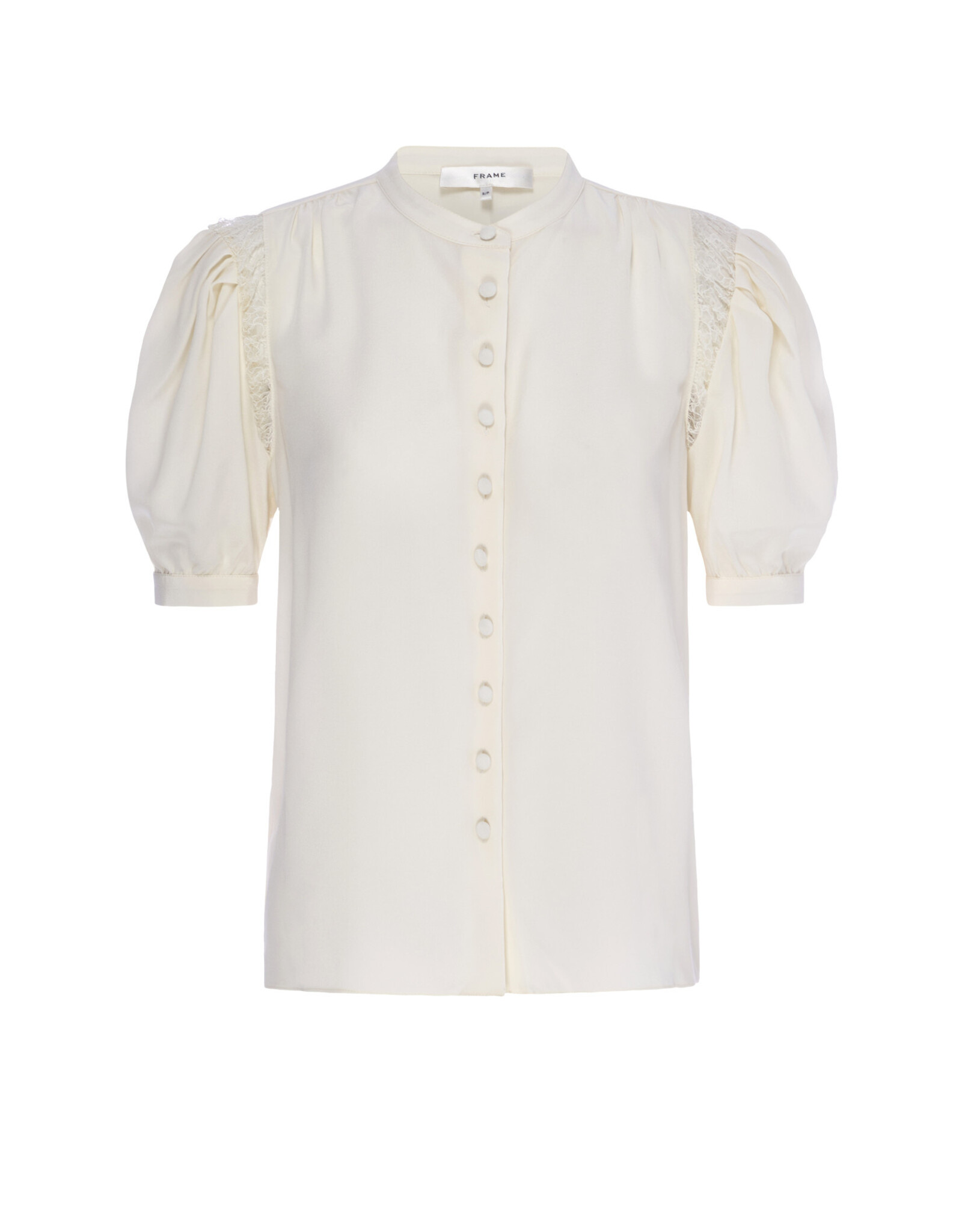 FRAME Lace Shoulder Inset Blouse