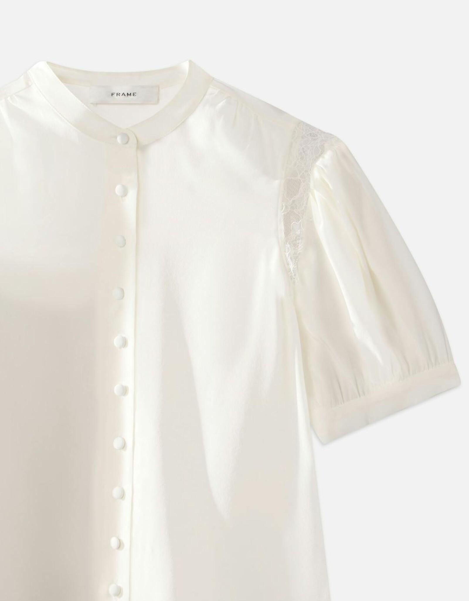 FRAME Lace Shoulder Inset Blouse