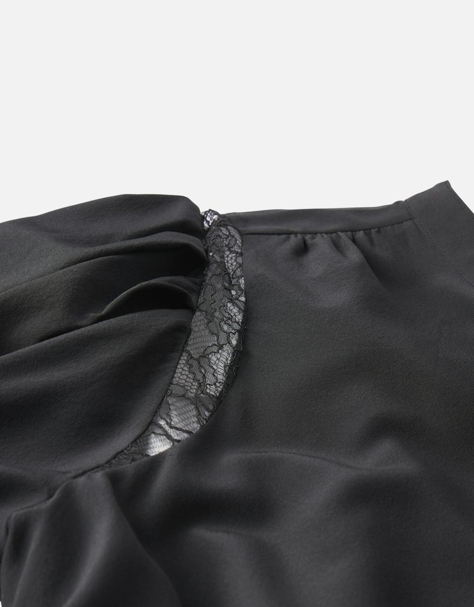 FRAME Lace Shoulder Inset Blouse