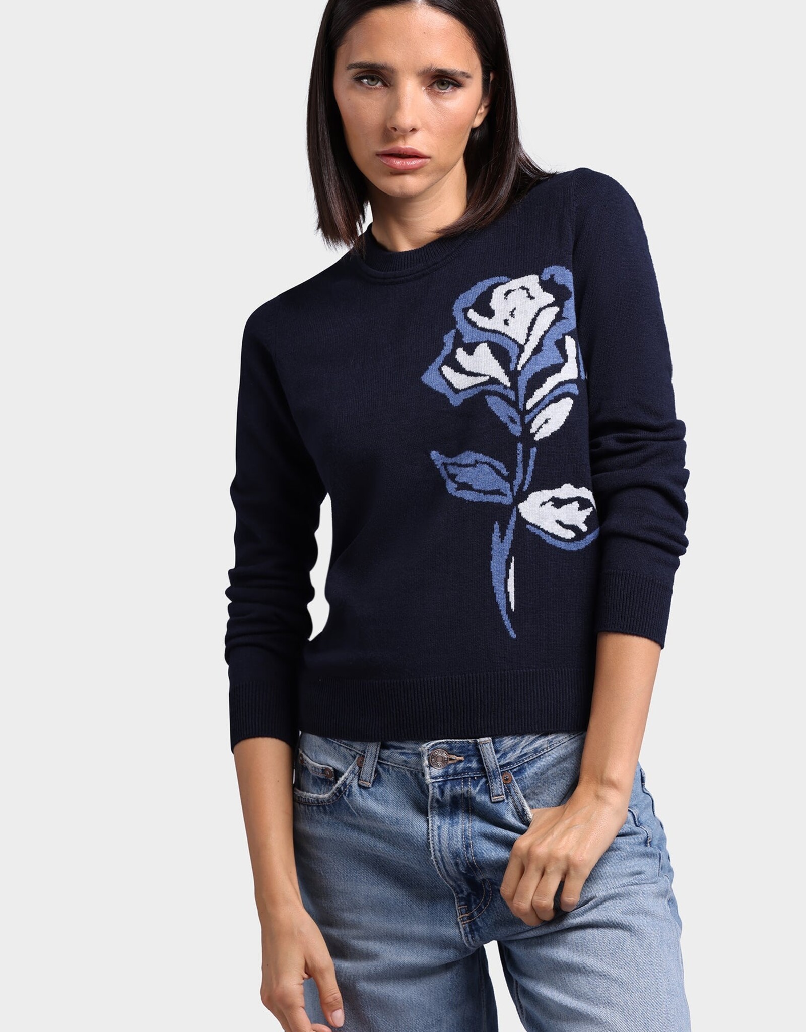 MINNIE ROSE Cotton Cash Rose Crew 89120
