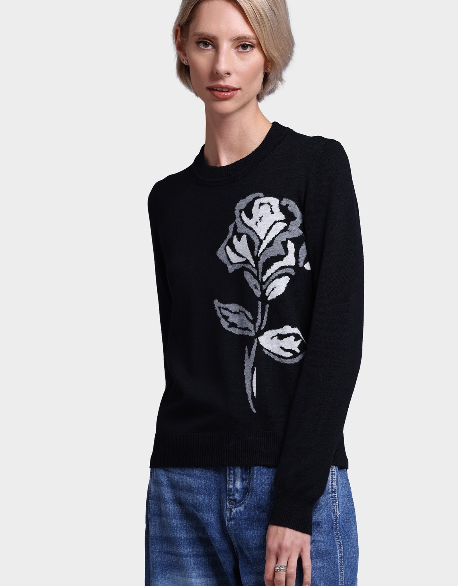 MINNIE ROSE Cotton Cash Rose Crew 89120
