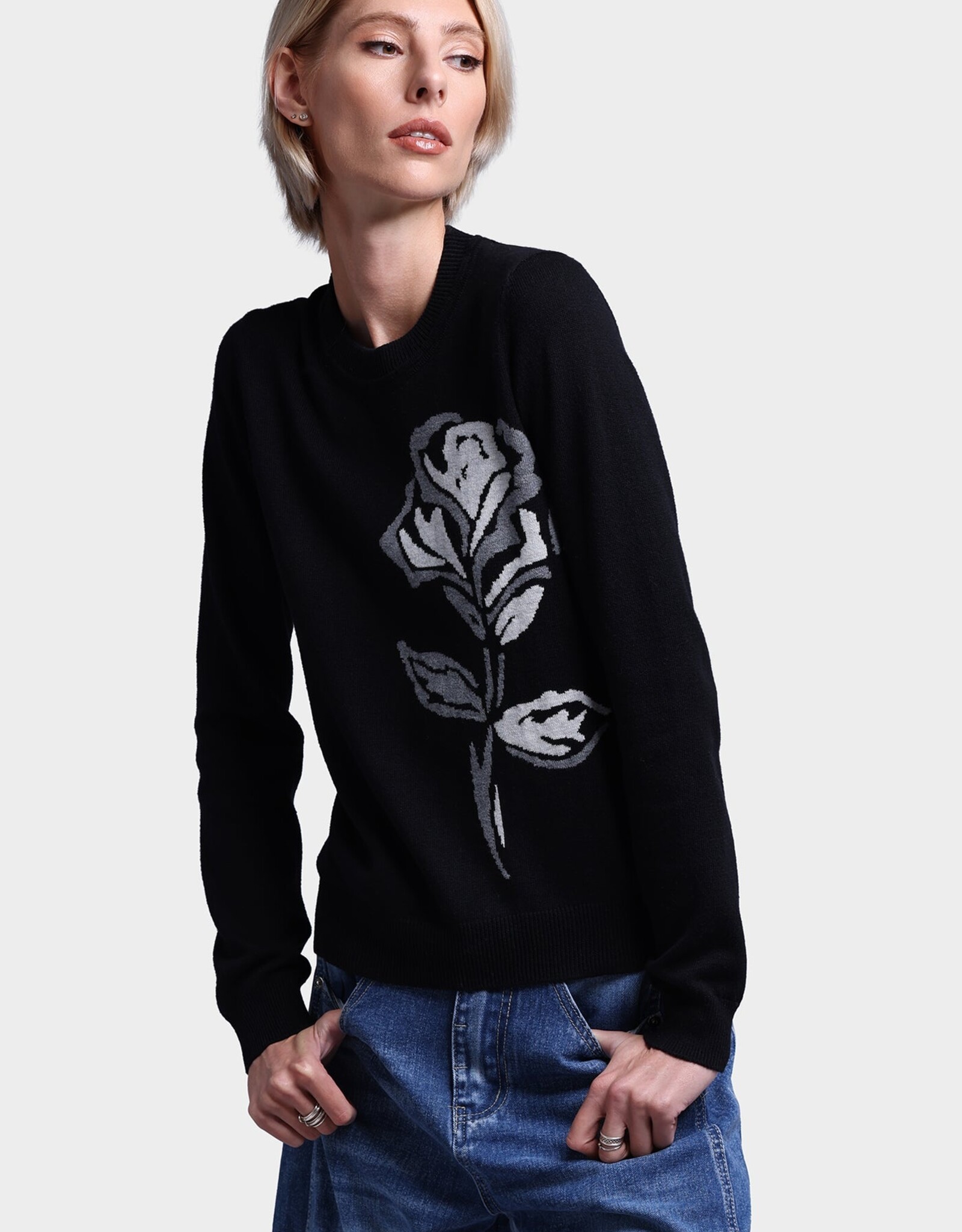 MINNIE ROSE Cotton Cash Rose Crew 89120