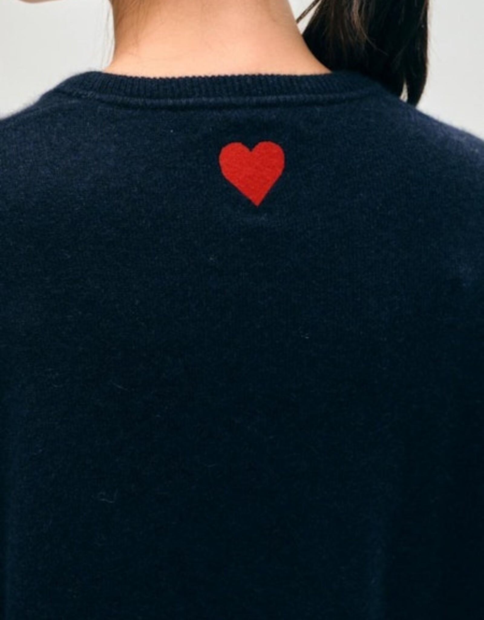 White + Warren Mini Heart Sweater